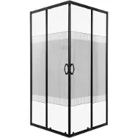 Kerra Xenia douchecabine met schuifdeur 80x80cm zwart mat