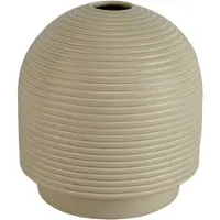 XLBoom Nova Small Cream - Keramische design vaas (Ø 20 cm) - Verkrijgbaar in Cream & Mocha - Ribbelstructuur geïnspireerd op traditionele coil pottery