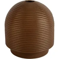 XLBoom Nova Small Mocha - Keramische design vaas (Ø 20 cm) - Verkrijgbaar in Cream & Mocha - Ribbelstructuur geïnspireerd op traditionele coil pottery