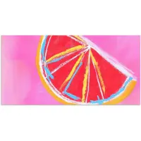 PosterMonkey Poster 150x75 cm - Grapefruit - Geschilderd - Roze - Strepen - Posters - Kamer decoratie - Wanddecoratie woonkamer - Muurdecoratie slaapkamer