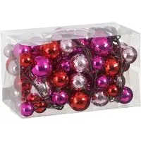 Mica Decorations Kerstballen Guirlande - L180 cm - Roze