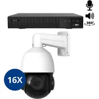 Dutch Security Systems 16x Beveiligingscamera set - Draadloos - Sony PTZ 360 graden 2K - Wit -