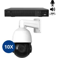 Dutch Security Systems 10x Beveiligingscamera set - Draadloos - Sony PTZ 360 graden 2K - Wit -