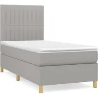 Syfax Boxspring met matras stof lichtgrijs 90x200 cm