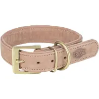 Trixie Halsband Hond - Nubuckleer Roze L-XL 52-63x4 CM - Comfortabel en Dubbel Gevoerd