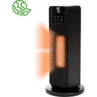 QLT Keramische Kachel met Gloeieffect – Elektrische Torenkachel met PTC Keramisch Verwarmingselement - Verwarming met ECO-modus en LCD-Display – Zwart