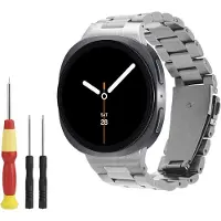 Kwmobile Vervangend horlogebandje geschikt voor Samsung Galaxy Watch 8 / Watch 8 Classic 46mm - 14 - 22 cm RVS horloge bandje - zilver