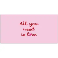 PosterMonkey Poster 80x40 cm - Tekst - Roze - Love - Hart - Posters - Kamer decoratie - Wanddecoratie woonkamer - Muurdecoratie slaapkamer