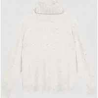 REPEAT cashmere Boxy coltrui van duurzaam kasjmier met tweed-effect - Maat 42 - Snow - Dames -
