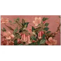 PosterMonkey Poster 80x40 cm - Kolibries - Bloemen - Groen - Roze - Posters - Kamer decoratie - Wanddecoratie woonkamer - Muurdecoratie slaapkamer