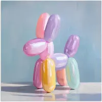 PosterMonkey Poster 100x100 cm - Dier - Ballon - Pasteltinten - Glanzend - Posters - Kamer decoratie - Wanddecoratie woonkamer - Muurdecoratie slaapkamer XXL