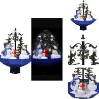 vidaXL Kerstboom met sneeuw en parapluvoet, blauw, 75 cm, PVC - Kerstbomen