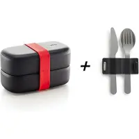 Lékué To Go lunchboxen 5-delig Zwart