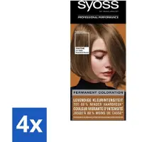 Syoss 4 x - Haarverf - Pantone 6-66 Roasted Pecan - 1 Haarkleuring - Haarverf - Permanente Kleuring - - Pantone - Bruine Haar