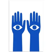PosterMonkey Poster 120x180 cm - Handen - Twee - Ogen - Blauw - Posters - Kamer decoratie - Wanddecoratie woonkamer - Muurdecoratie slaapkamer XXL