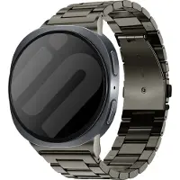 Strap-it Titanium schakel bandje met vlindersluiting geschikt voor Samsung Galaxy Watch 9 (40/44mm) / Watch 8 (40/44mm) / 8 Classic (46mm) - grafiet