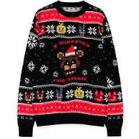 Difuzed Five Nights at Freddy's - Survived Five Nights Knitted Kersttrui - L - Zwart