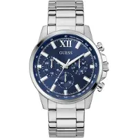 GUESS Analoog horloge 'Walker' navy / zilver