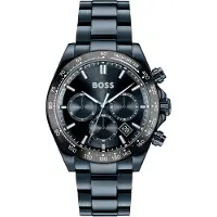 BOSS quartz blauw heren horloge met blauwe wijzerplaat & roestvrij stalen band