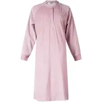 Lunatex - warm dames nachthemd 224183 badstof - winter nachthemd - roze - maat XL