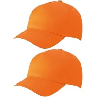 Myrtle beach Set van 4x stuks 5-panel baseball petjes /caps in de kleur oranje voor volwassenen - Supporters/koningsdag