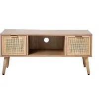 CALICOSY Tv-meubel met 2 lades en rotan voorkant l100 cm miya