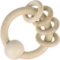 Goki - Houten bijtspeelgoed met 4 ringen - GOLLNEST &amp; KIESEL