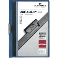 Durable klemmappen DURACLIP, A4, kunststof, met clip, donkerblauw