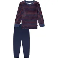 Schiesser Nachtkledij donkerblauw / donkerrood