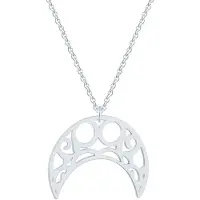 LGT JWLS Hippe dames ketting Staal Maan Hanger Zilverkleurig