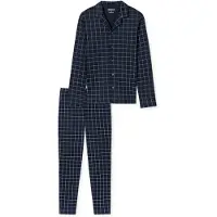 Schiesser pyjama donkerblauw geruit