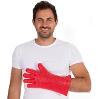 Hygostar Siliconen handschoen "HEATBLOCKER", rood, lengte: 350 mm, Bakhandschoenen + ovenwanten, Rood