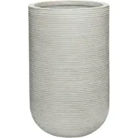 Pottery Pots Bloempot Ridged Cody high L Light Grey Horizontally Ridged 42 x 70 cm
