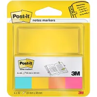 Post-It Index Rechthoekig 2 x 3,8 cm Kleurenassortiment 6704U 4 Stuks à 50 Strips