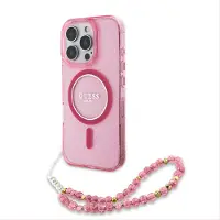 GUESS - iPhone 16 Pro - Pink hardcase - IML Glitter Strap MagSafe - Roze