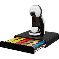 Kitchenbrothers Capsulehouder - Koffiecups houder - met Lade - Geschikt voor Dolce Gusto - 36 Capsules - RVS - Zwart