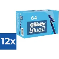 Gillette Blue II - Wegwerpscheermesjes - 64 Stuks - Voordeelverpakking 12 stuks
