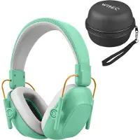 WISEQ Oorbeschermers Kinderen 28dB met Beschermhoes – Gehoorbescherming Kind – Oorkappen Kind Mintgroen –