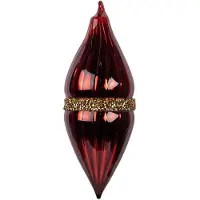 Clayre & Eef Kerstbal Overig Ø 6x17 cm Rood Glas Kerstballen