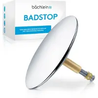 Bächlein universele badstop - verchroomde afvoerplug van massief messing incl. vervangingsdichting, afvoerset voor elk standaard bad - afvoerset past precies