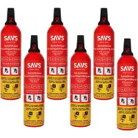 SAVS Sprayblusser Vetblusser schuim 750 ml - 6-pack - 5A 5F - Geschikt voor keuken, huis, auto, boot, caravan of camper - Brandblusser - Schuimblusser