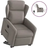 vidaXL Sta-op-stoel elektrisch verstelbaar stof taupe