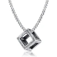 LGT JWLS LGT Jewels heren ketting Edelstaal Kubus Vintage