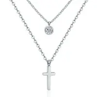 Cilla Jewels Gelaagde dames ketting Edelstaal Zilverkleurig Kruis