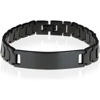 Mendes Heren armband Edelstaal ID Zwart