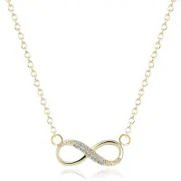 LGT JWLS Hippe dames ketting Infinity Zircon Goudkleurig