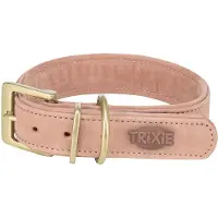 Trixie halsband hond pure leer roze S-m 31-37x3 cm