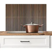 KitchenYeah Spatscherm keuken 90x60 cm - Kookplaat achterwand Vintage - Hout - Design - Structuur - Muurbeschermer - Spatwand fornuis - Hoogwaardig aluminium
