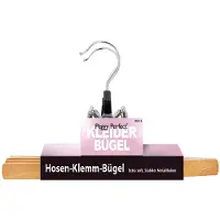 Peggy Perfect broekenhanger / broekenklem, natuurlijk geverfd hout, set van 2