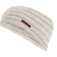 Knit Factory Nica Gebreide Dames Hoofdband - Haarband - Oorwarmers dames - Hoofdwarmer vrouwen - Hoofdband winter - Beige - One Size